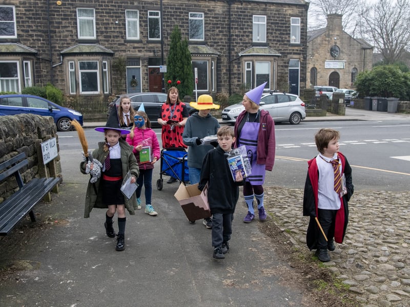 Pupils Oliver Medhurst-Brown, Odette Birch, Evie Keating, John Sheen, Tabitha Lawrence and  Seth Duerden from St Oswald's C of E Primary School Guiseley.