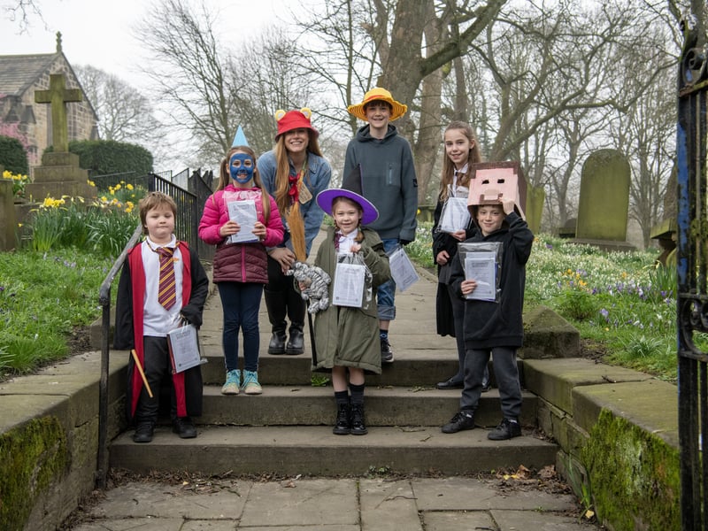 Pupils Oliver Medhurst-Brown, Odette Birch, Rae Harrison teacher, Evie Keating, John Sheen, Tabitha Lawrence and  Seth Duerden.