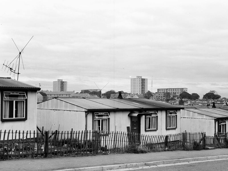 Prefabs at a Muirhouse housing scheme in February 1963.