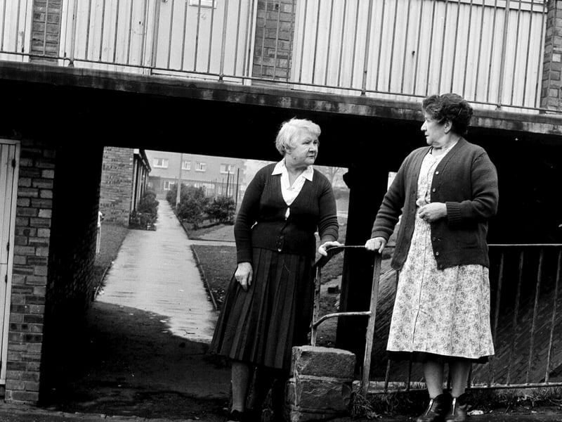 Old Age Pensioners in Muirhouse who were afraid to go out after dark because vandals smashed street lights in February 1964.