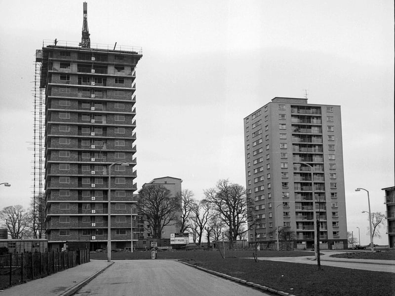 A 23 storey block of flats at Muirhouse in February 1964.