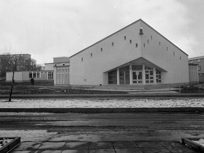 The exterior of Muirhouse's new church in March 1965.