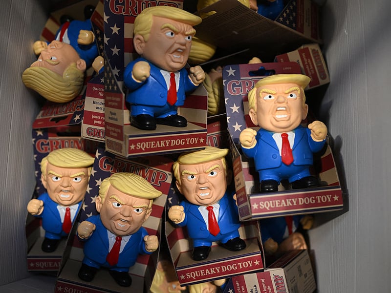 Donald Trump-themed dog toysbeing sold at Crufts.