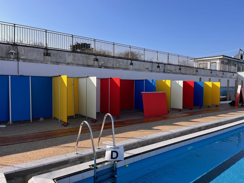 These little beach huts are going to be the changing rooms at the lido and will have pitched roofs and a lockable door.
The huts will stretch the length of the old lido building and there will be 16 induvial huts and four family ones.