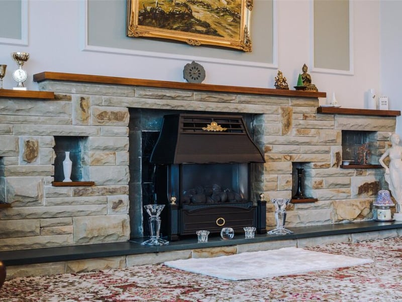 Fireplace.