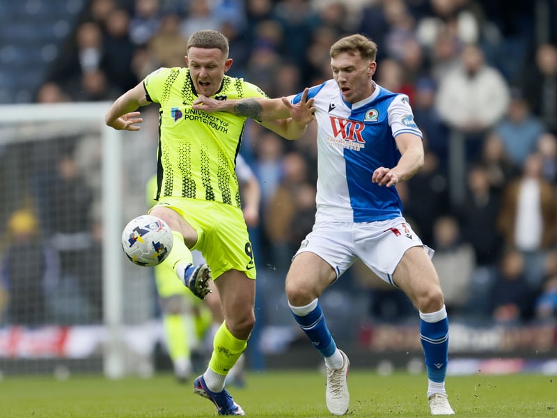 Pompey's Colby Bishop in the thick of the action against Blackburn. Picture: Paul Thompson/ProSportsImages