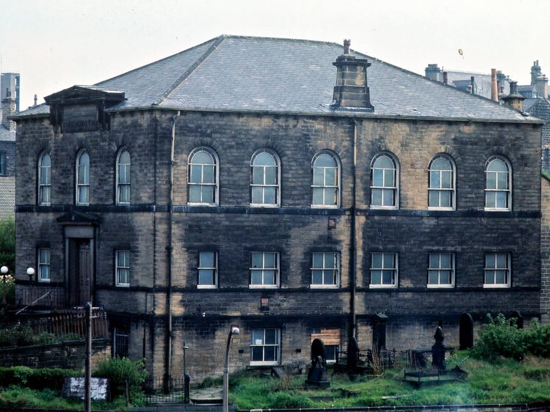 Rehoboth Chapel, after its closure as a place of worship, when it was being used as a carpet warehouse in May 1968.