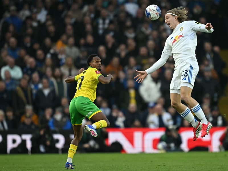 5 - The central defender struggled in that wide-right role he adopted with Leeds in possession. Looked awkward on the ball. Withdrawn at the break.