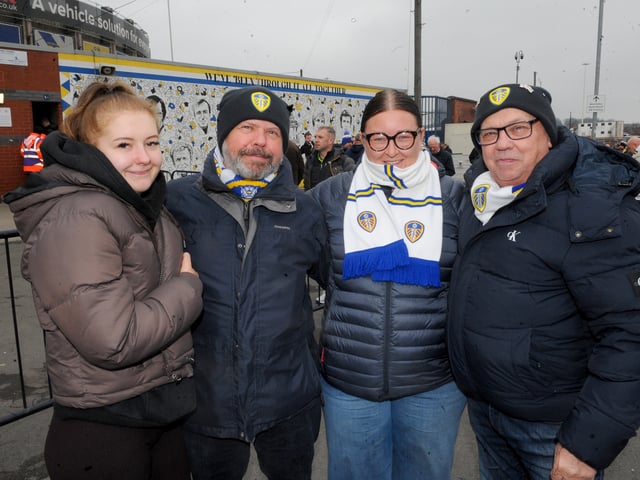 Leeds United v Norwich City FA Cup sixth round   08-03-2026 pic Steve RidingKiera, Darren , Ashley and Mick King of Leeds