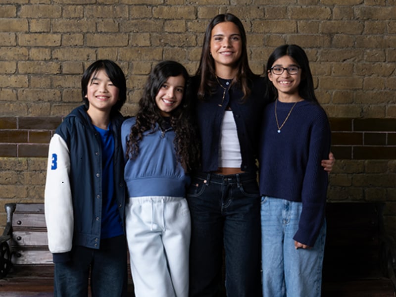 The sorting hat has been busy selecting Ravenclaw students too, from left to right, Aaron Zhao who plays Terry Boot, Eve Walls who plays  Lisa Turpin, Scarlett Archer who plays Penelope Clearwater, and Anjula Murali who plays Padma Patil, the twin sister of Gryffindor's Parvati Patil.