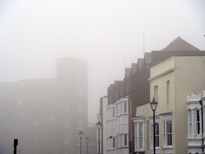 Old Portsmouth in the fog on Monday, March 9, 2026.

Pictured is: High Street, Old Portsmouth.

Picture: Sarah Standing (090326-646)