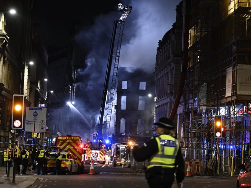 Roads around the building were closed to the public by emergency services.