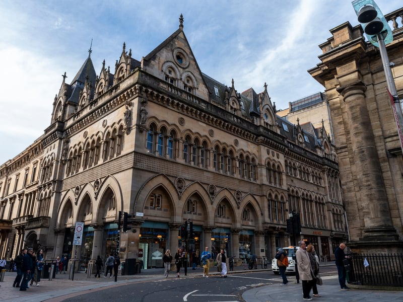 Rising elegantly on Nelson Mandela Place, the Glasgow Stock Exchange Building is a striking example of late-Victorian architecture and a reminder of Glasgow’s powerful role in global trade and finance. Built in the 19th century with richly detailed stonework and grand interiors, the building stands as a symbol of the city’s historic commercial influence and enduring architectural heritage. 
