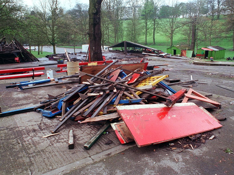 End of an era... all that remains of the fair at Roundhay Park.