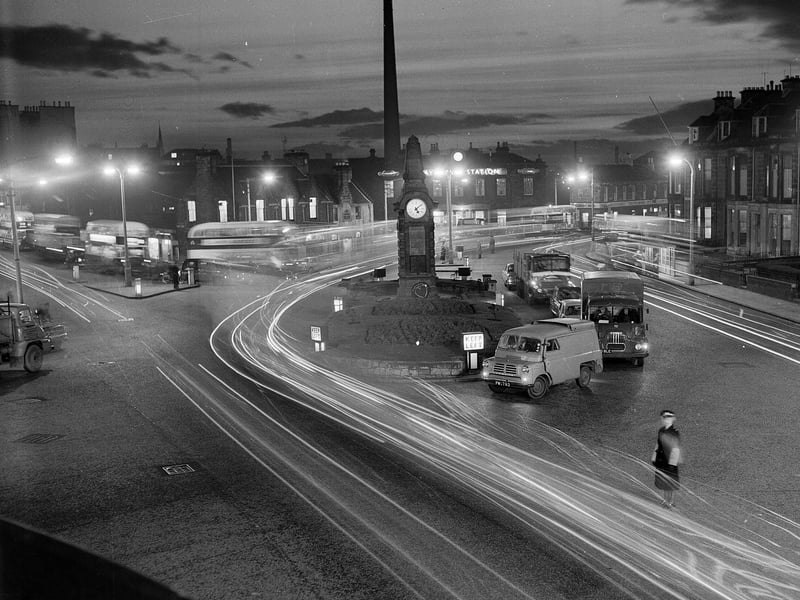 Haymarket junction at night in November 1962.