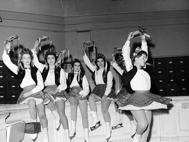The East of Scotland Junior Figure Skating Club fancy dress carnival at Haymarket Ice Rink in January 1959.