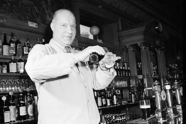 Bob Pryde, manager of Haymarket Station bar and restaurant, in March 1960.