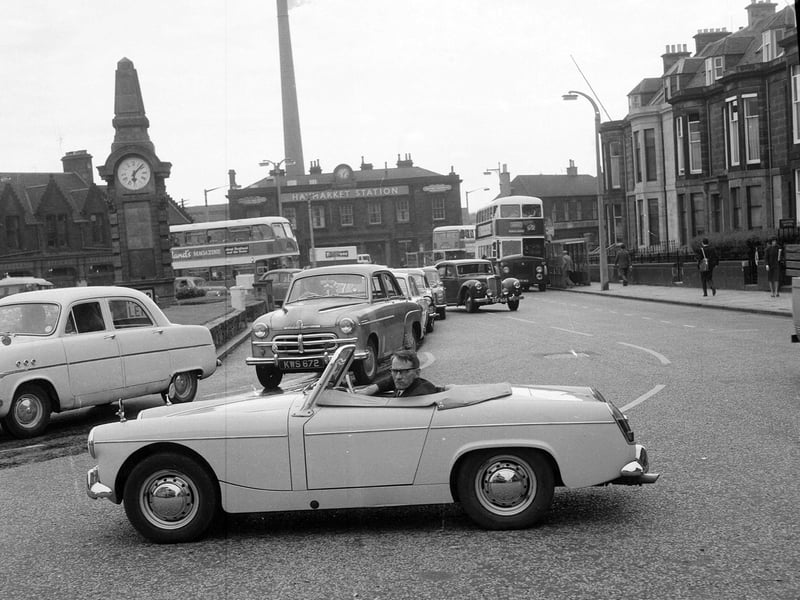 Traffic jams at Haymarket in Semptember 1964.