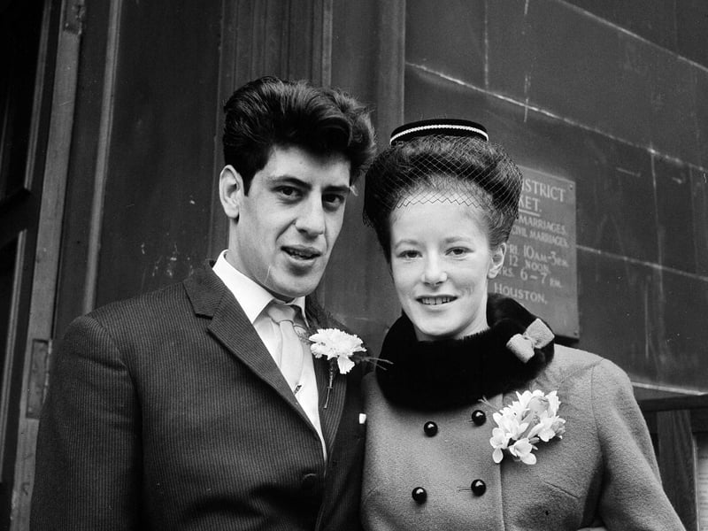 A wedding at Haymarket Registry office in December 1963.