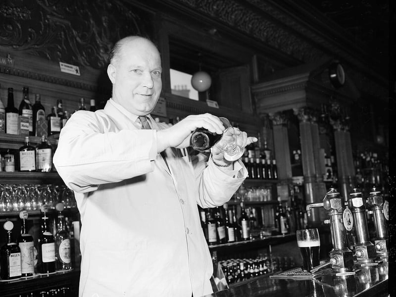 Bob Pryde, manager of Haymarket Station bar and restaurant,  in March 1960.