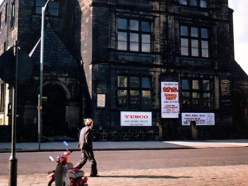 Queen Street Wesleyan Sunday School and Institute Building put up in the 1880s on land in front of the Chapel on Wesley Street, seen here during the last few days of its existence.