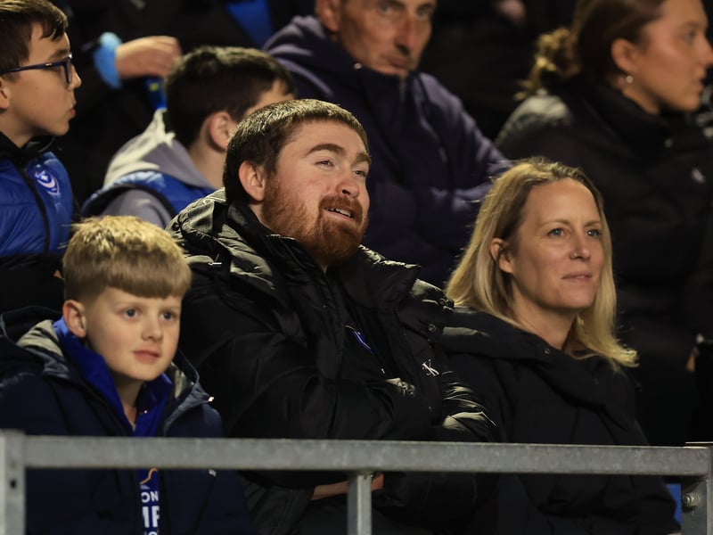 Brilliant pictures of Pompey fans backing Blues under Fratton lights against Swansea City.