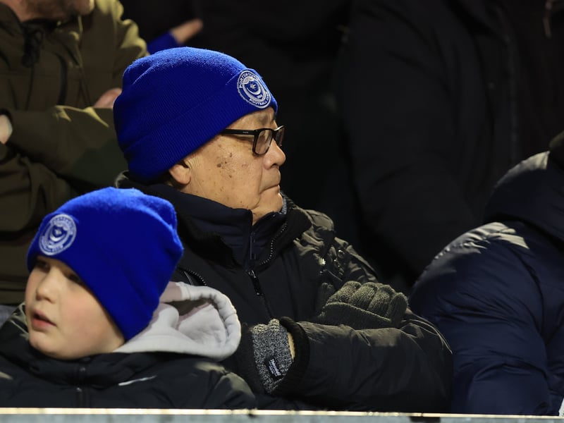 Brilliant pictures of Pompey fans backing Blues under Fratton lights against Swansea City.