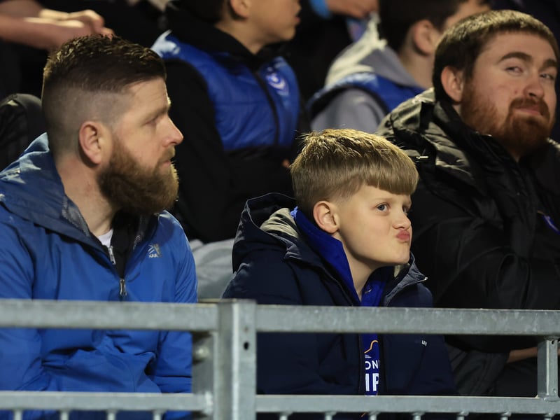 Brilliant pictures of Pompey fans backing Blues under Fratton lights against Swansea City.