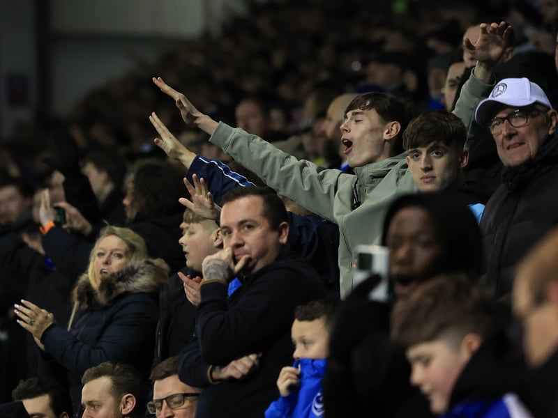 Brilliant pictures of Pompey fans backing Blues under Fratton lights against Swansea City.