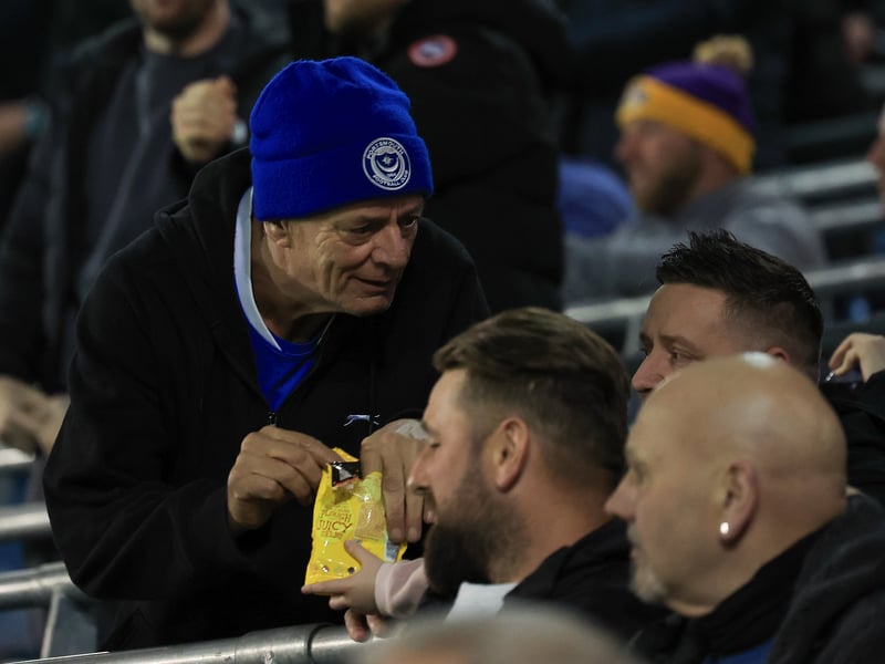 Brilliant pictures of Pompey fans backing Blues under Fratton lights against Swansea City.