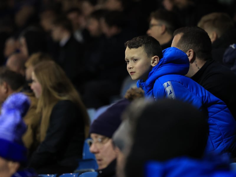 Brilliant pictures of Pompey fans backing Blues under Fratton lights against Swansea City.
