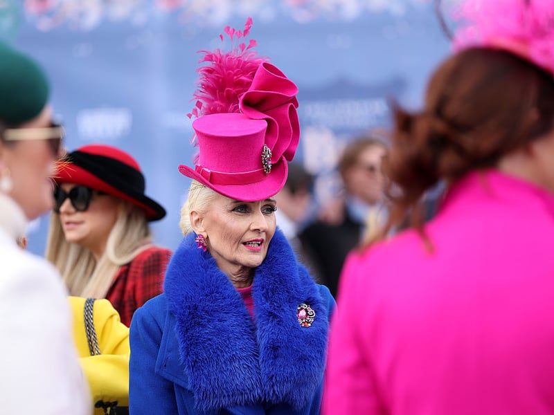 A well dressed racegoer on Ladies Day.