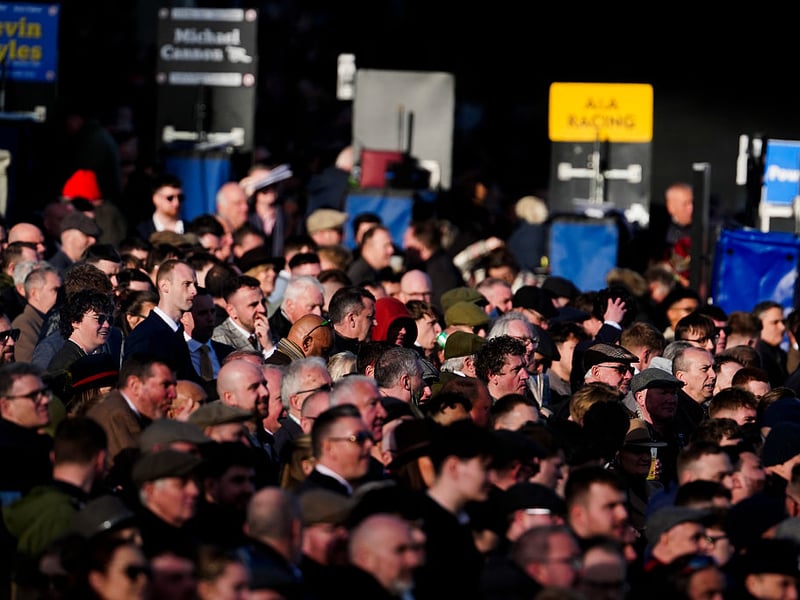 Crowds enjoying the racing on Ladies Day.