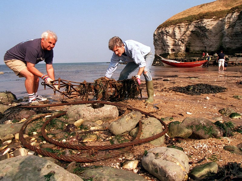 Members of Midway Water Sports Centre were taking part in International Beach Clean Up Day at North Landing in September 1998.