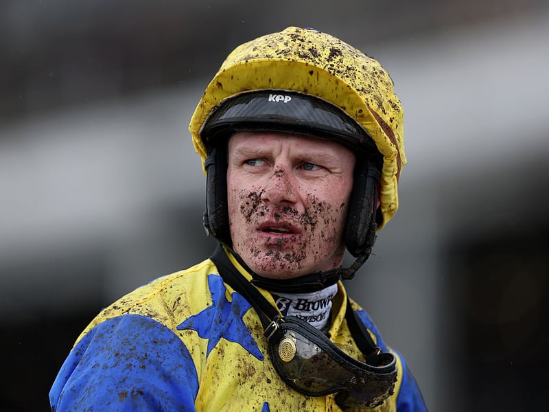 Paul Townend, jockey of Bambino Fever, looks on at the end of the Ryanair Mares' Novices' Hurdle.