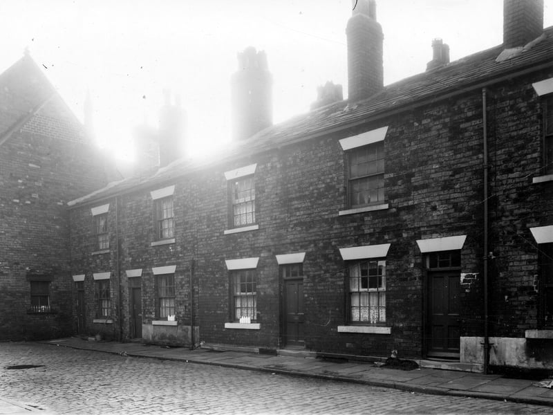 The large building on the left is Ventnor Street Methodist Church pictured in December 1959, seen here from the back. Next 16 Bracewell Row, moving right numbers follow in descending order to 10. With the exception of 14/16 these properties went through to Kirkstall Road where they had shop fronts.