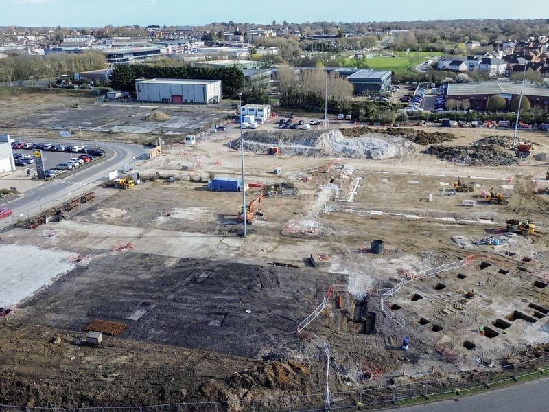 Work began earlier this year with a Costa, Aldi and KFC being built in Waterlooville.