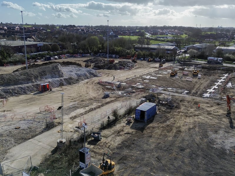 Work is ongoing on the foundations of the site.