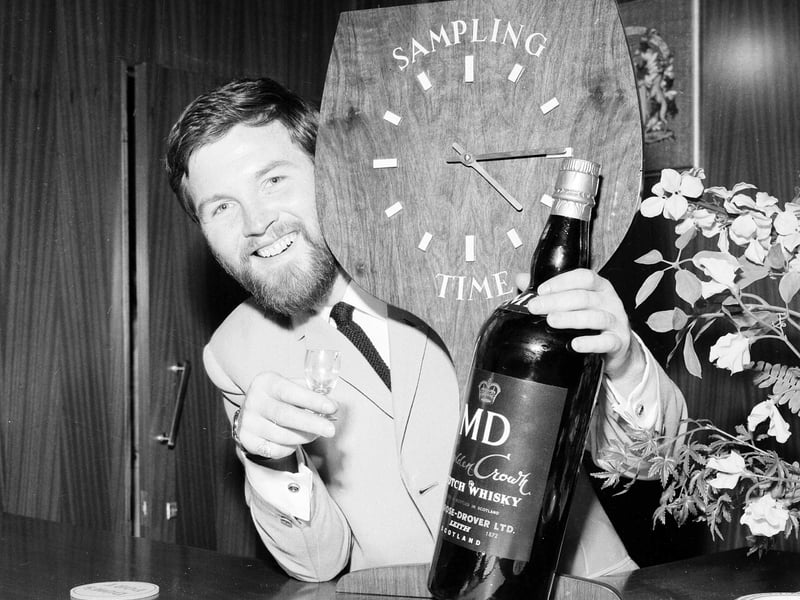 A whisky display at the This Scotland Exhibition at Waverley Market in August 1963.