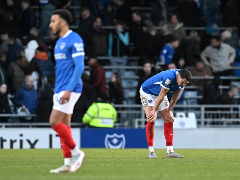 Where Pompey currently rank in the Championship 10-game form table. 
