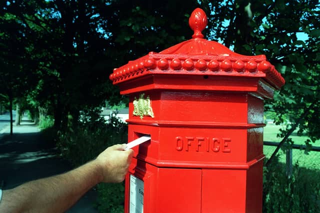 The oldest listed building in the country - the post box on Denton Road pictured in July 1999.