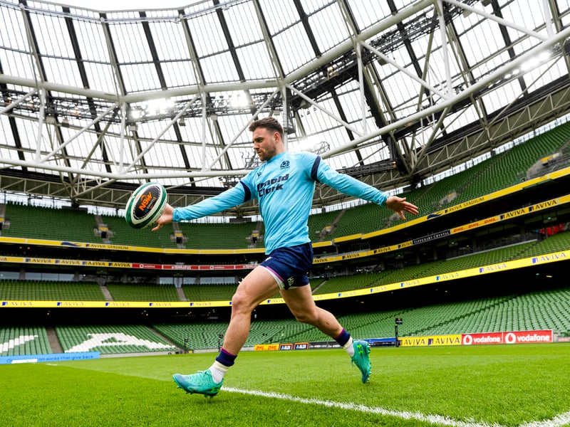 Ben White launches a kick.