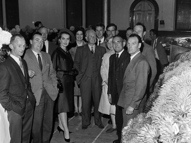 Members of the organising committee at the Dalkeith Horticultural Society's Show in the Buccleuch Halls in Dalkeith in September 1964.