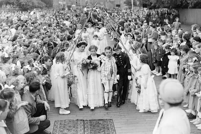 Gala Queen Margaret Purkis and Gala King John Illand at Dalkieth Gala Day in June 1954.