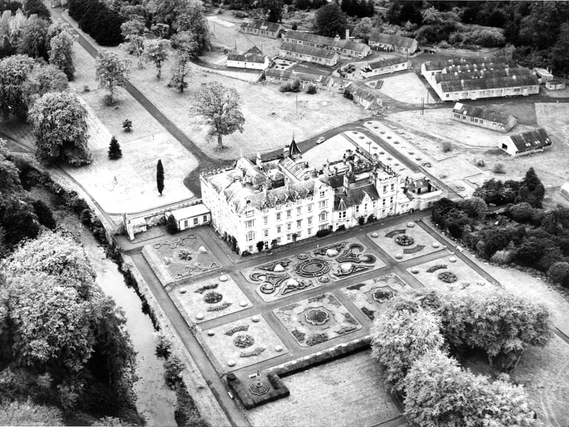 An aerial view of Newbattle Abbey, in Dalkeith, in October 1961.