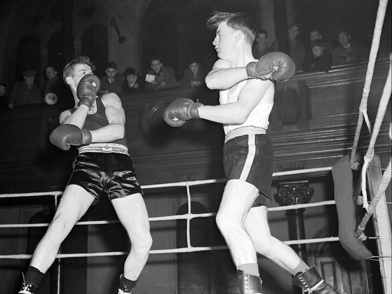 Boxing at Dalkeith - Roger Laing v George Moodie - in December 1953.