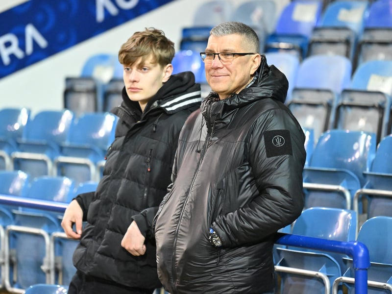 Brilliant photos of Pompey fans under the lights at Fratton Park against Derby County on Monday.