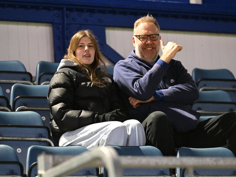 Brilliant photos of Pompey fans under the lights at Fratton Park against Derby County on Monday.