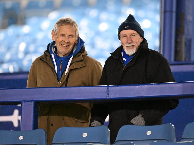 Brilliant photos of Pompey fans under the lights at Fratton Park against Derby County on Monday.