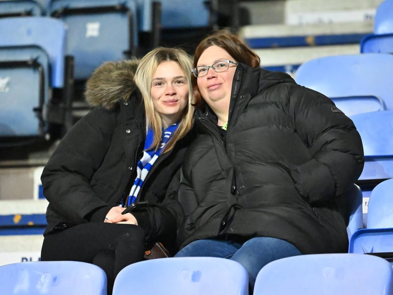 Brilliant photos of Pompey fans under the lights at Fratton Park against Derby County on Monday.